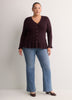 Responsible, Fit and Flare Peplum Button-Down Sweater