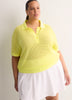 Crochet Waffle Polo Shirt - Active Zone