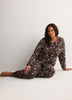 Brown Snowflake Long-Sleeve Tee and Jogger Pant Pyjama Set - tiVOGLIO