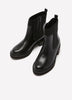 Wide Width, Black Faux Leather Abelita Mid-Heel Chunky Bootie