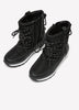 Extra Wide Width, Black Lace-Up Quilted Winter Boot