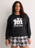 Black Long-Sleeve Pyjama Sweatshirt with Dalmatian Chest Print - Disney