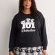 Black Long-Sleeve Pyjama Sweatshirt with Dalmatian Chest Print - Disney