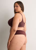 Brown Padded Plunge Bra with Magnetic Front Closure - Déesse Collection