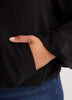 Dark Balloon-Hem Bomber Jacket