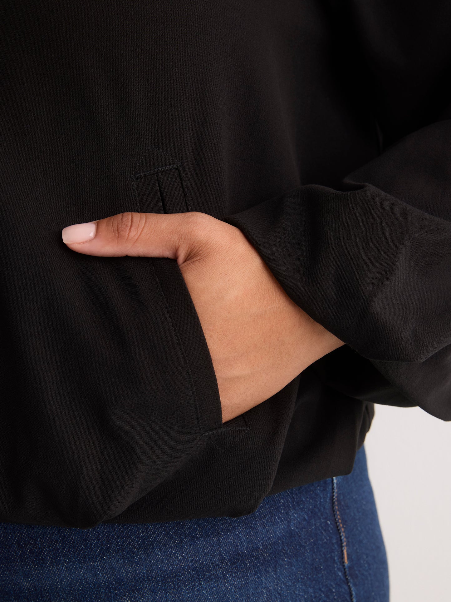 Dark Balloon-Hem Bomber Jacket