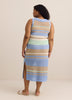 Striped Sleeveless Crochet Knit Maxi Dress