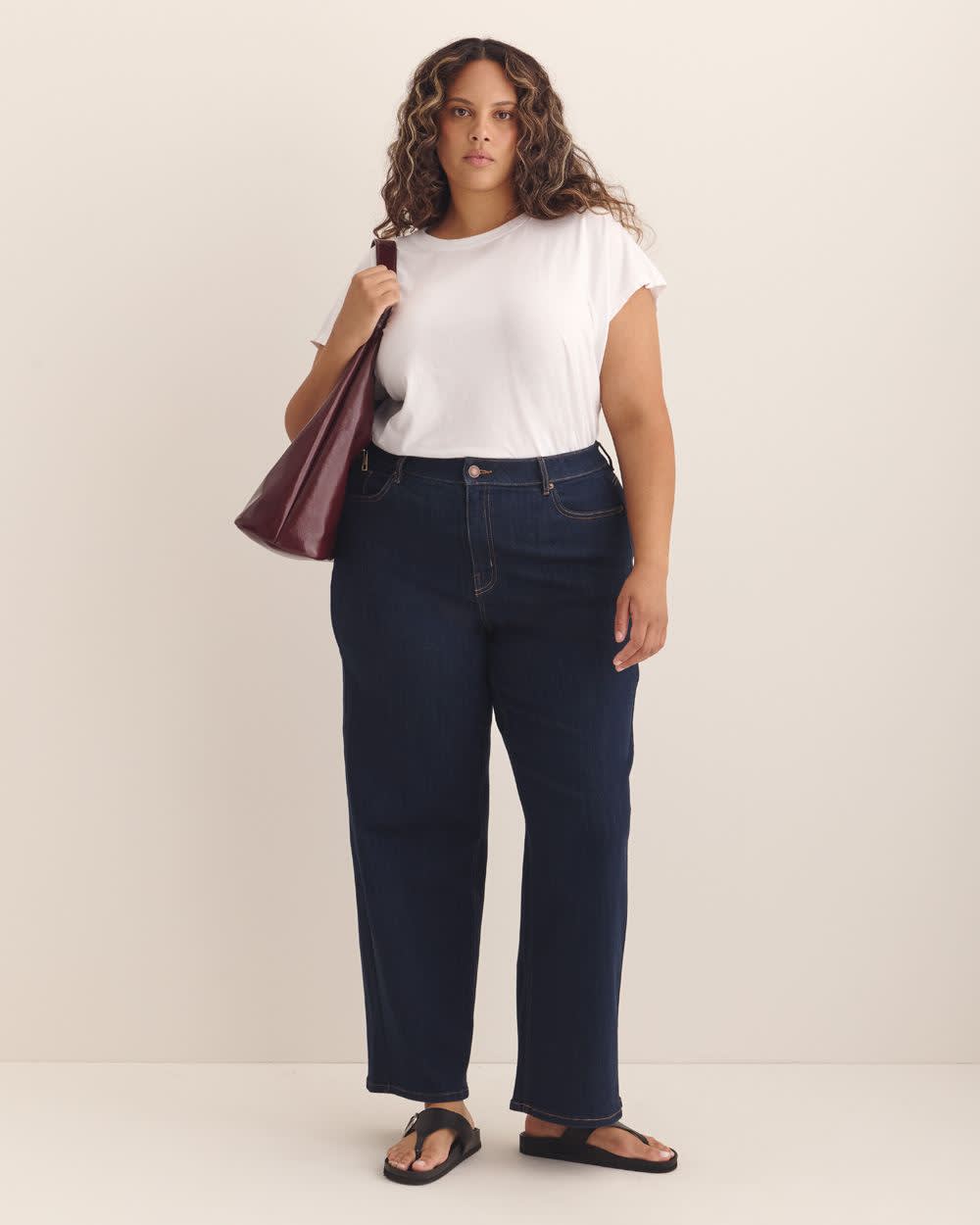 Jean en denim large coupe curvy D/C