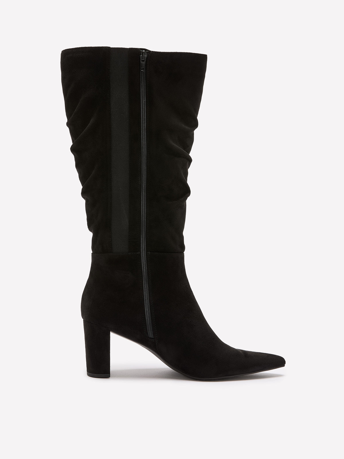 Wide Width, Gianina Microsuede Mid-Heel Pointed-Toe Tall Boot