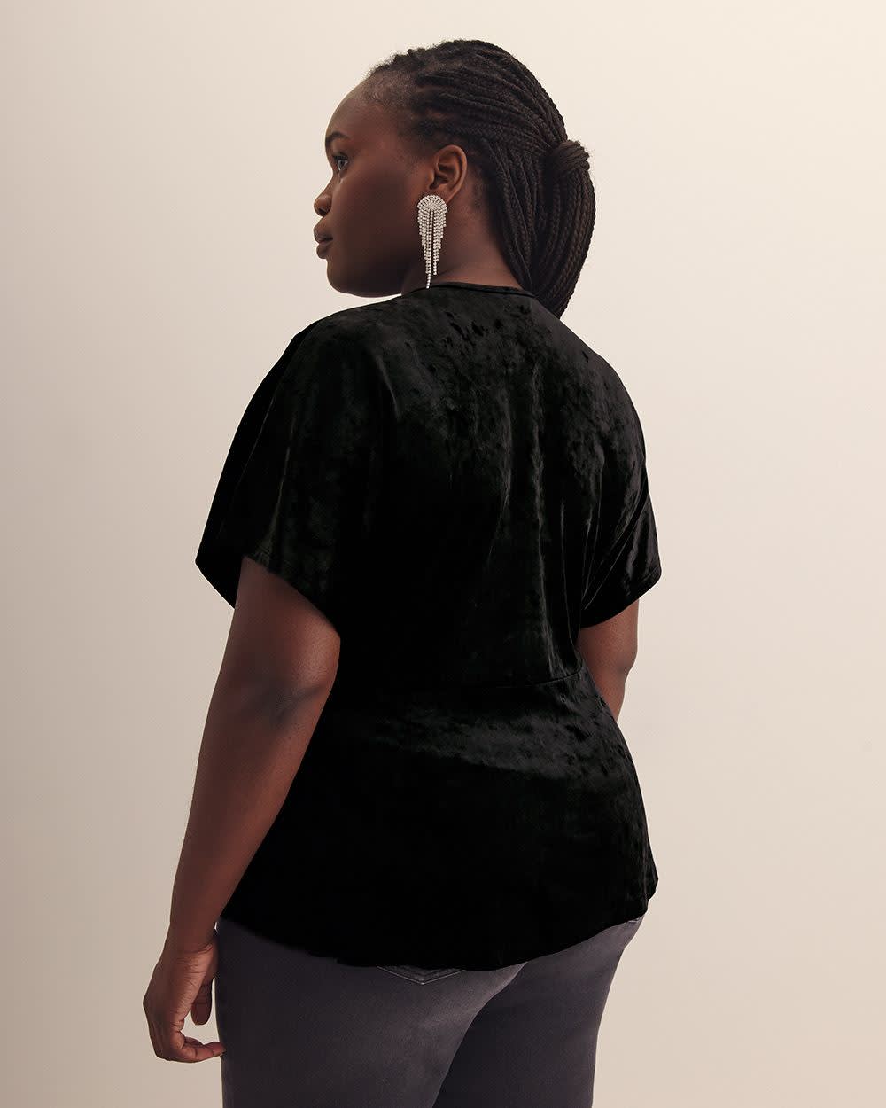 Fit-and-Flare Velvet Knit Top - Addition Elle