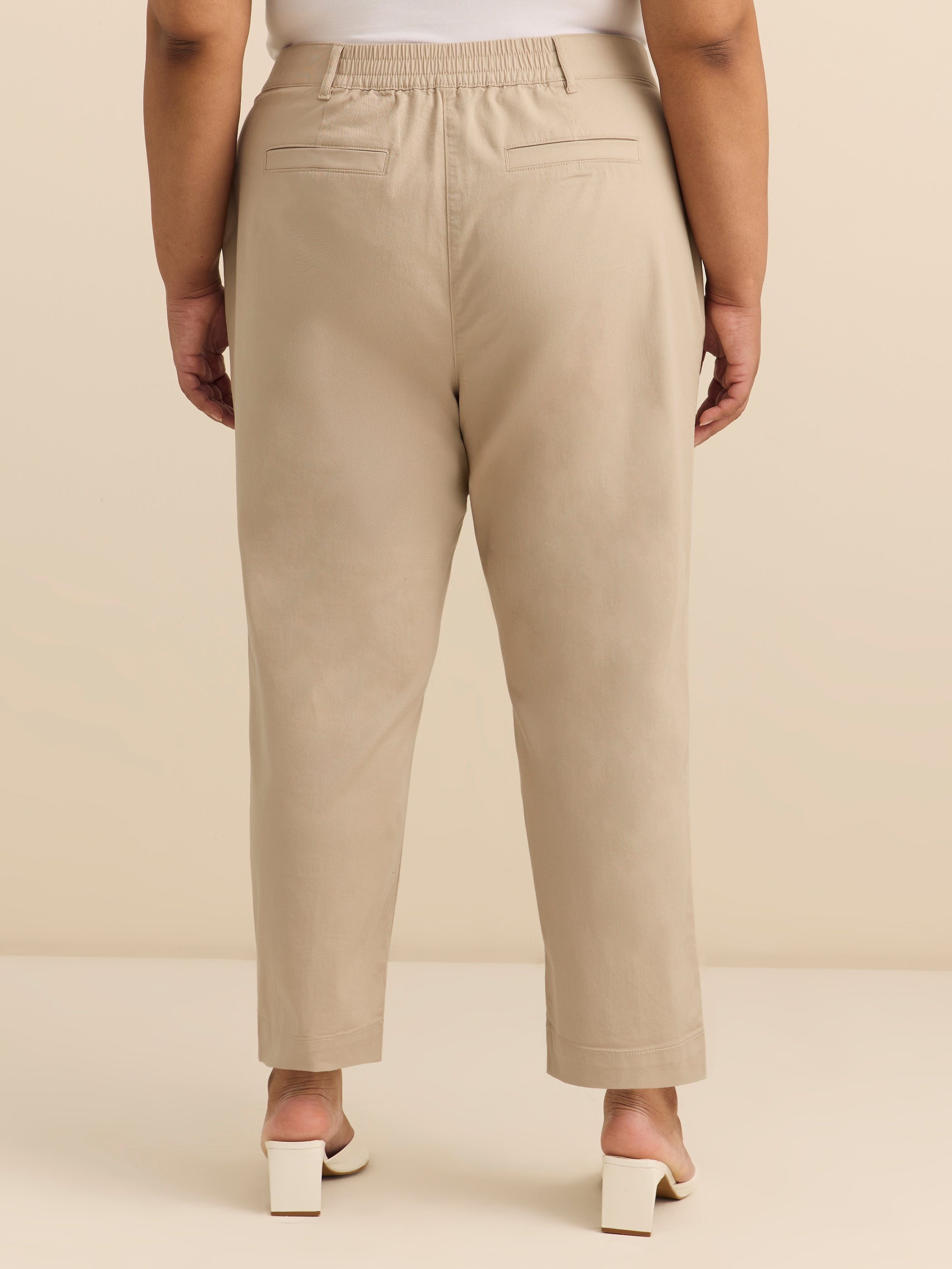 Penningtons Plus Size Tapered Cotton Blend Chino Pants Women