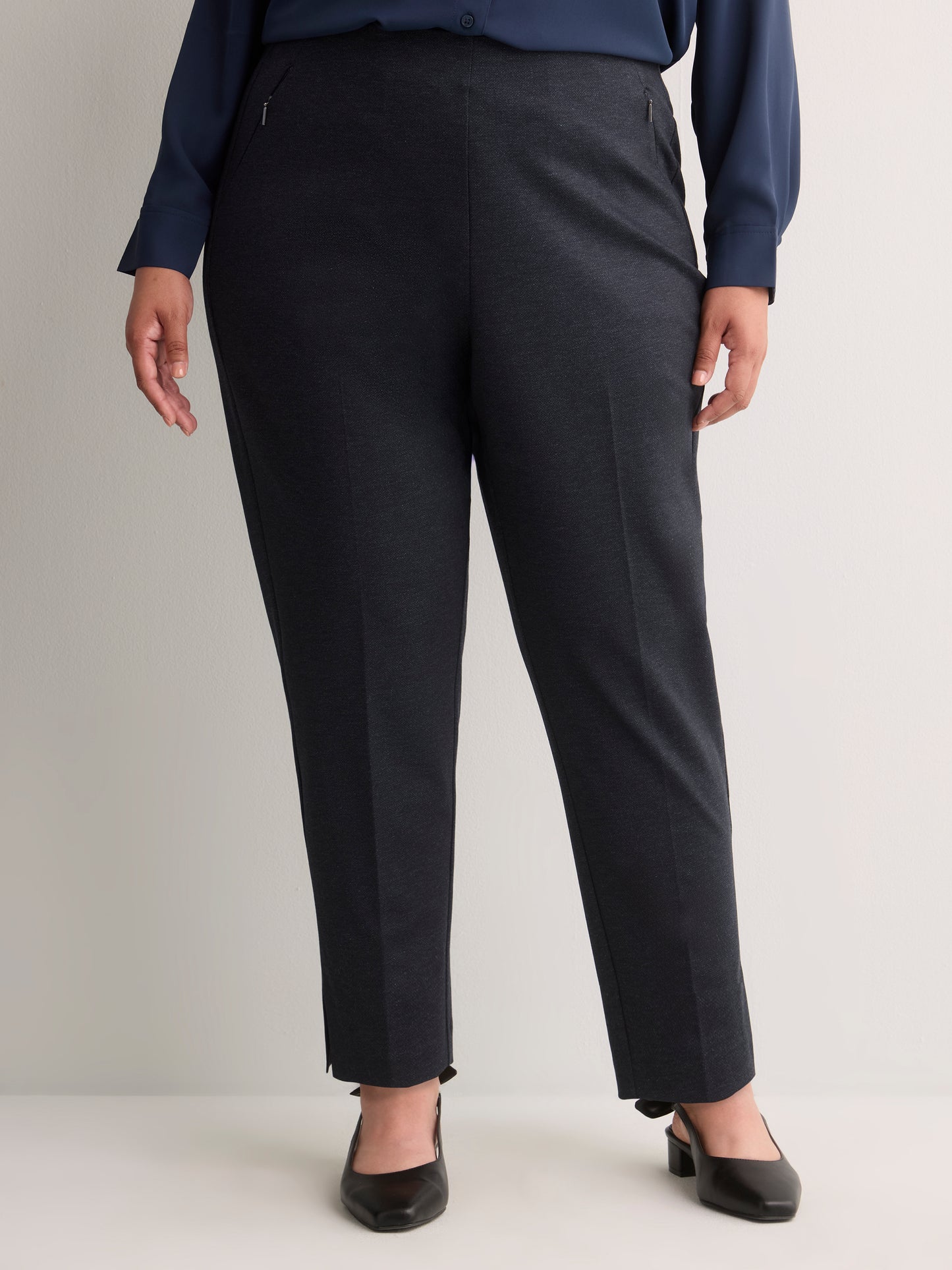 Navy Pull-On Tapered-Leg Knit Pant, Essential Pant