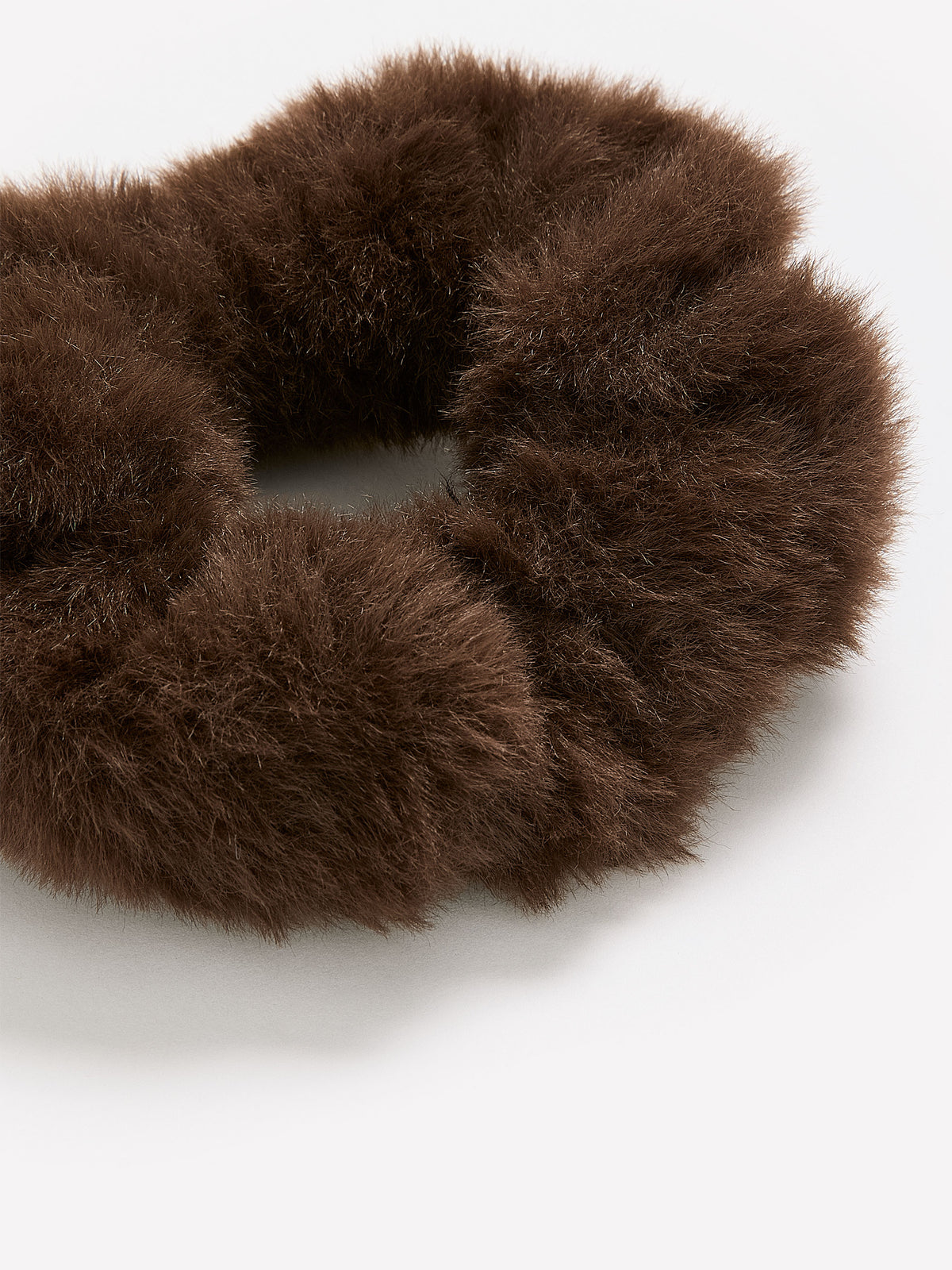 Brown Faux-Fur Hair Scrunchie