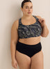 Black Wave-Print Fooler Tankini Top - Active Zone