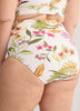White Floral High-Waist Swim Brief
