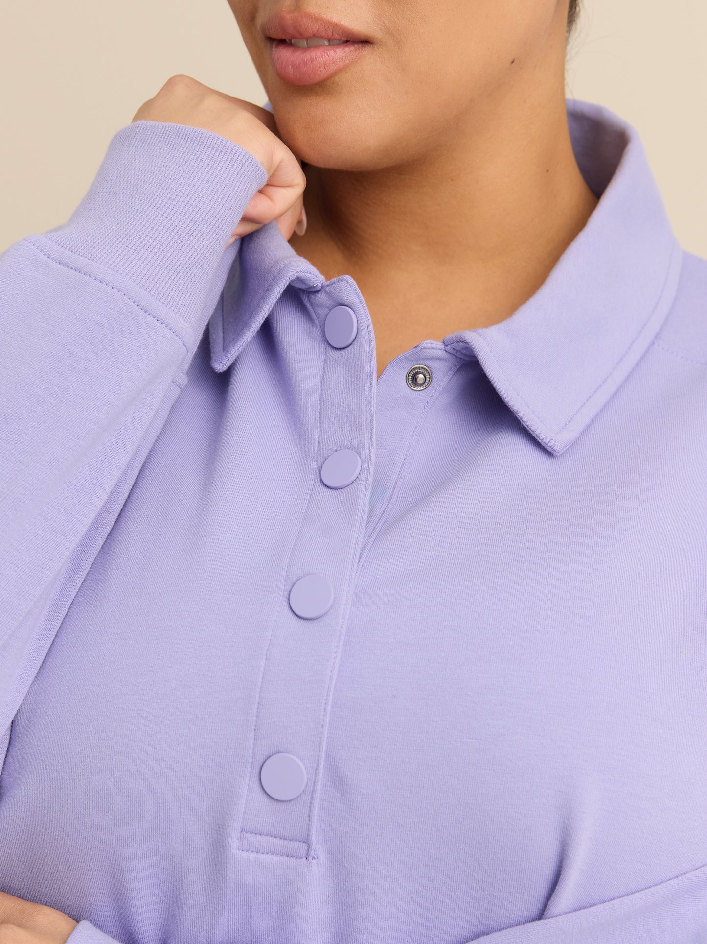 Polo Sweatshirt with Tulip Hem - ActiveZone