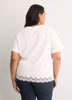Straight-Fit Short-Sleeve Crew-Neck T-Shirt with Lace Hem