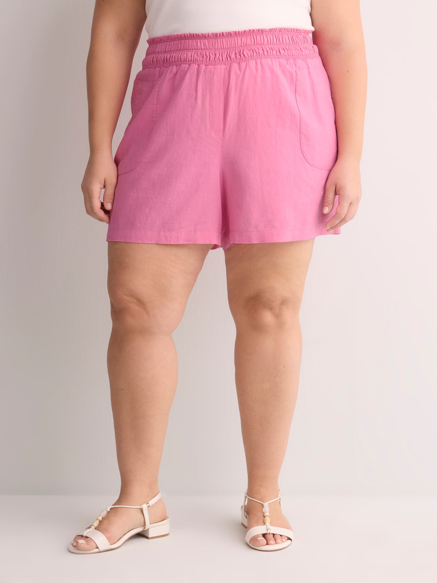 Linen Blend Pull-On Short