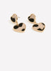 Leopard-Print Heart Pendant Earrings
