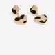 Leopard-Print Heart Pendant Earrings