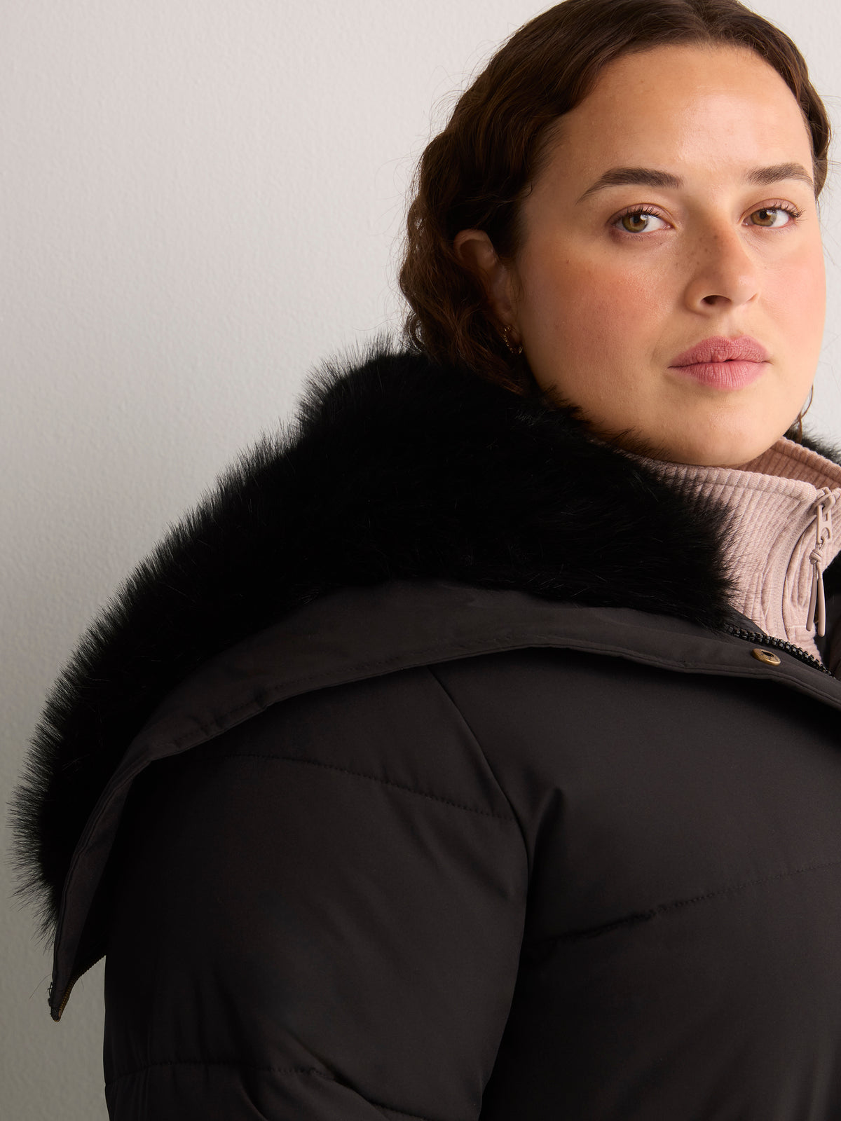 Maxi Puffer Jacket with Split Hood