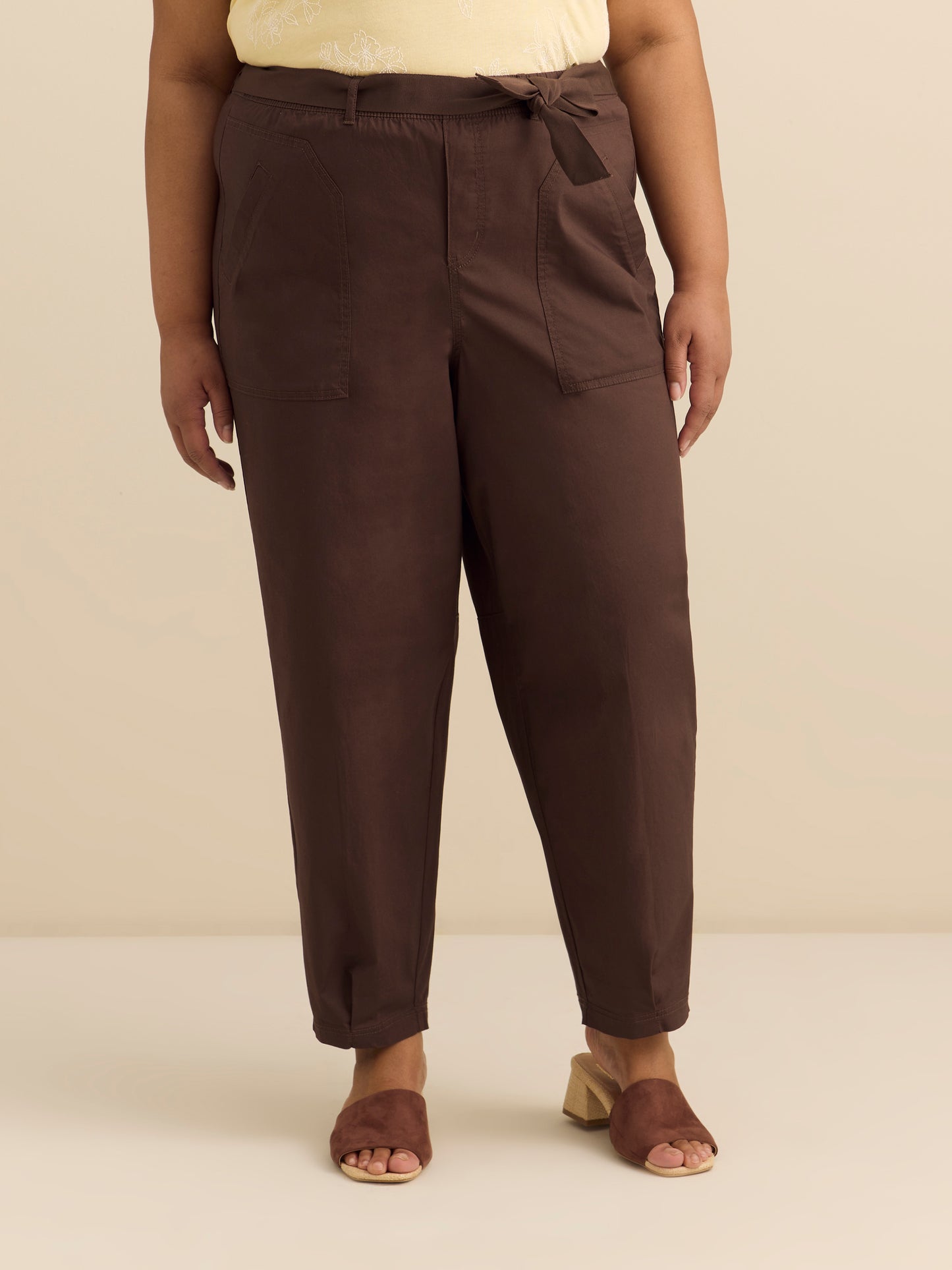 Pantalon en popeline à jambe ballon