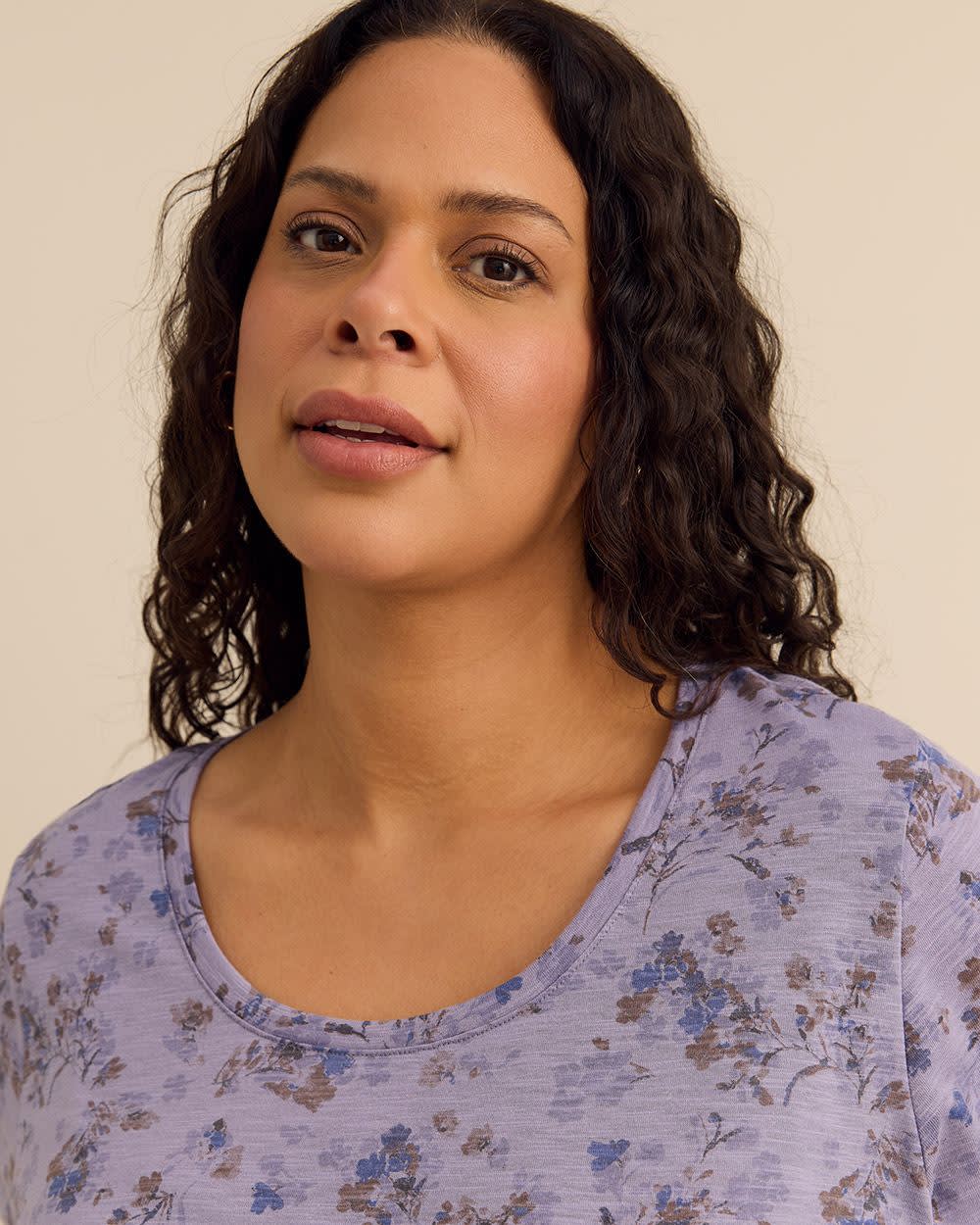 T-shirt coupe galbée à col rond 