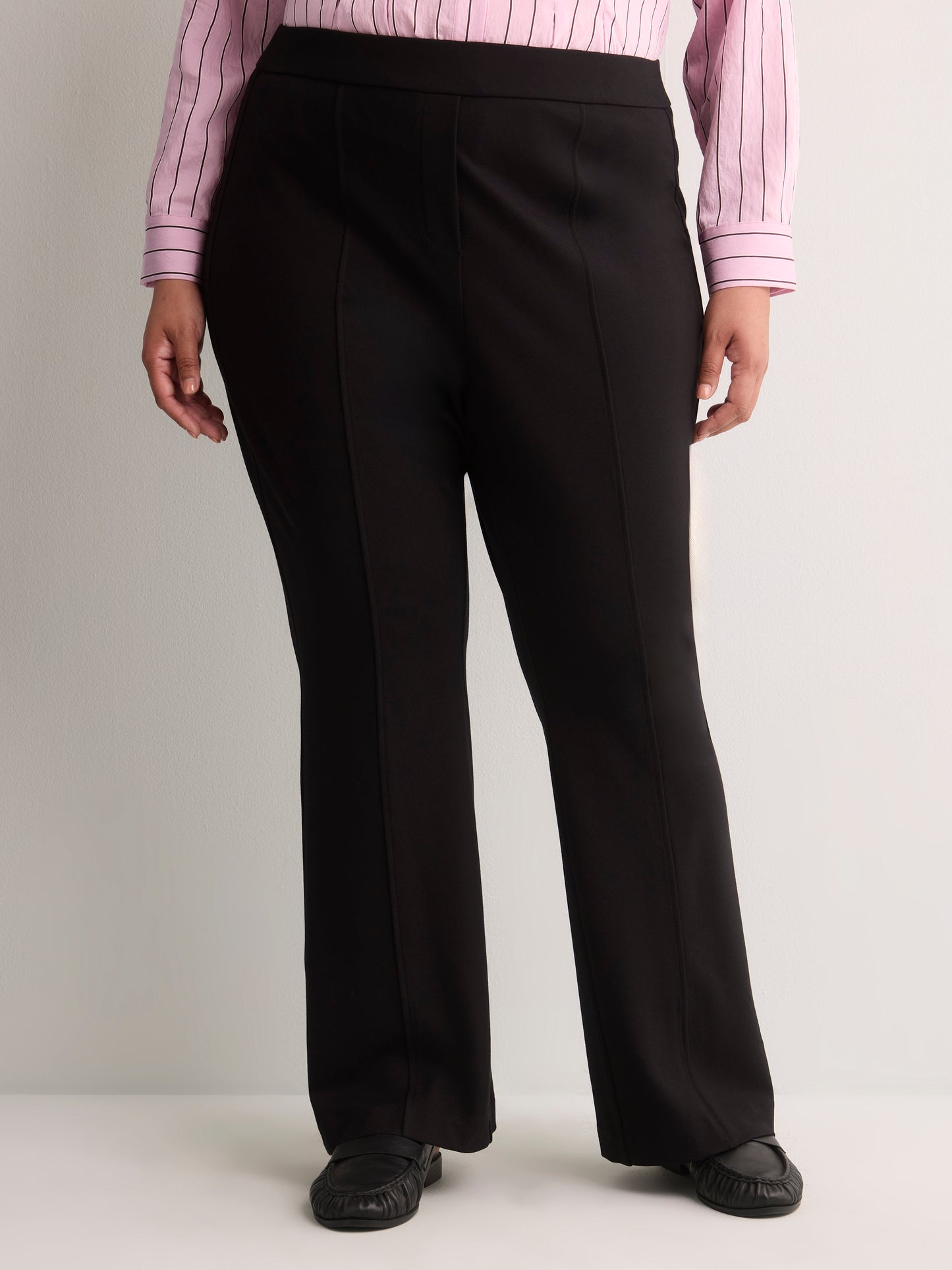 Black Pull-On Bootcut Knit Pant, Essential Pant