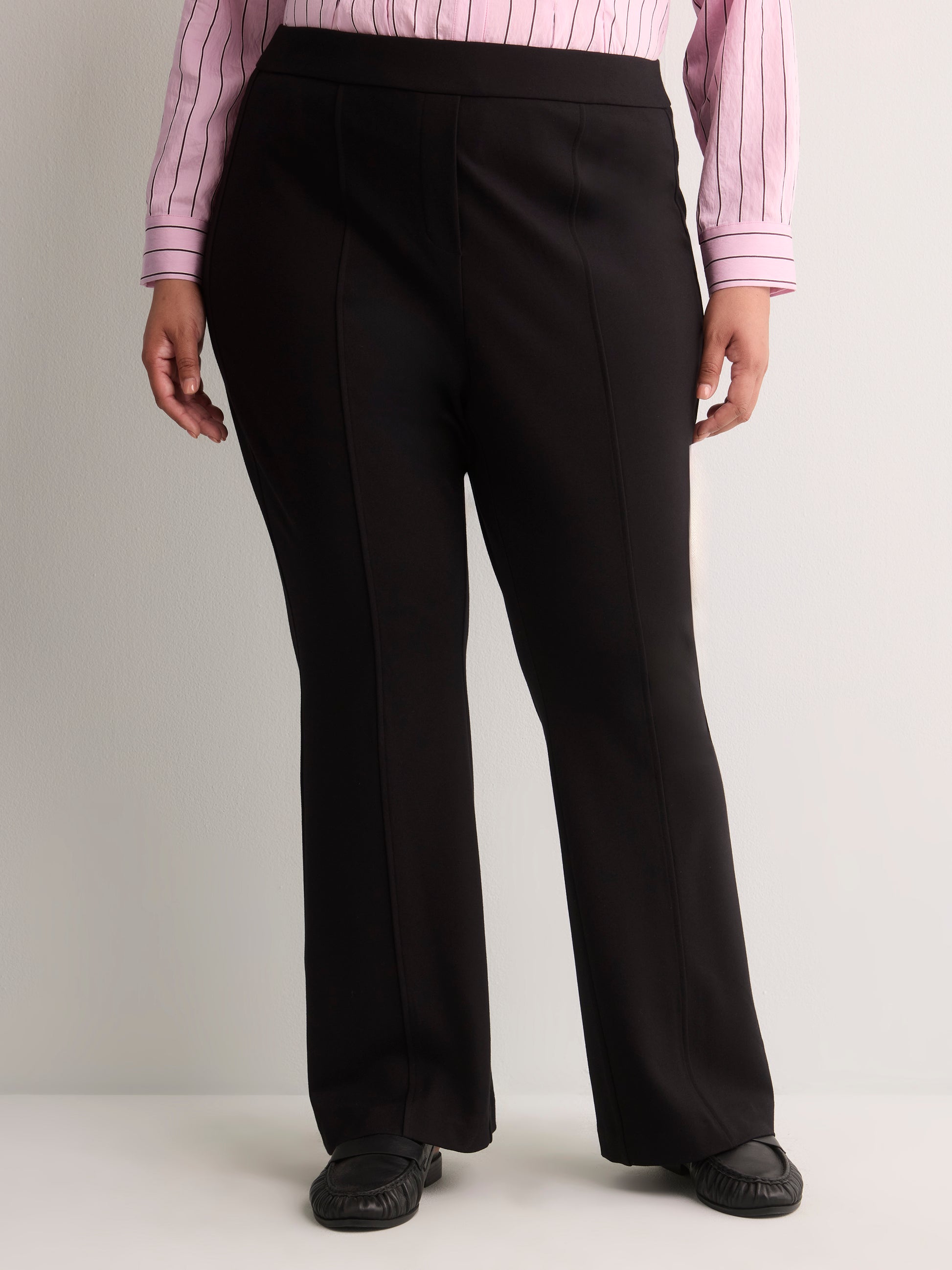 Black Pull-On Bootcut Knit Pant, Essential Pant