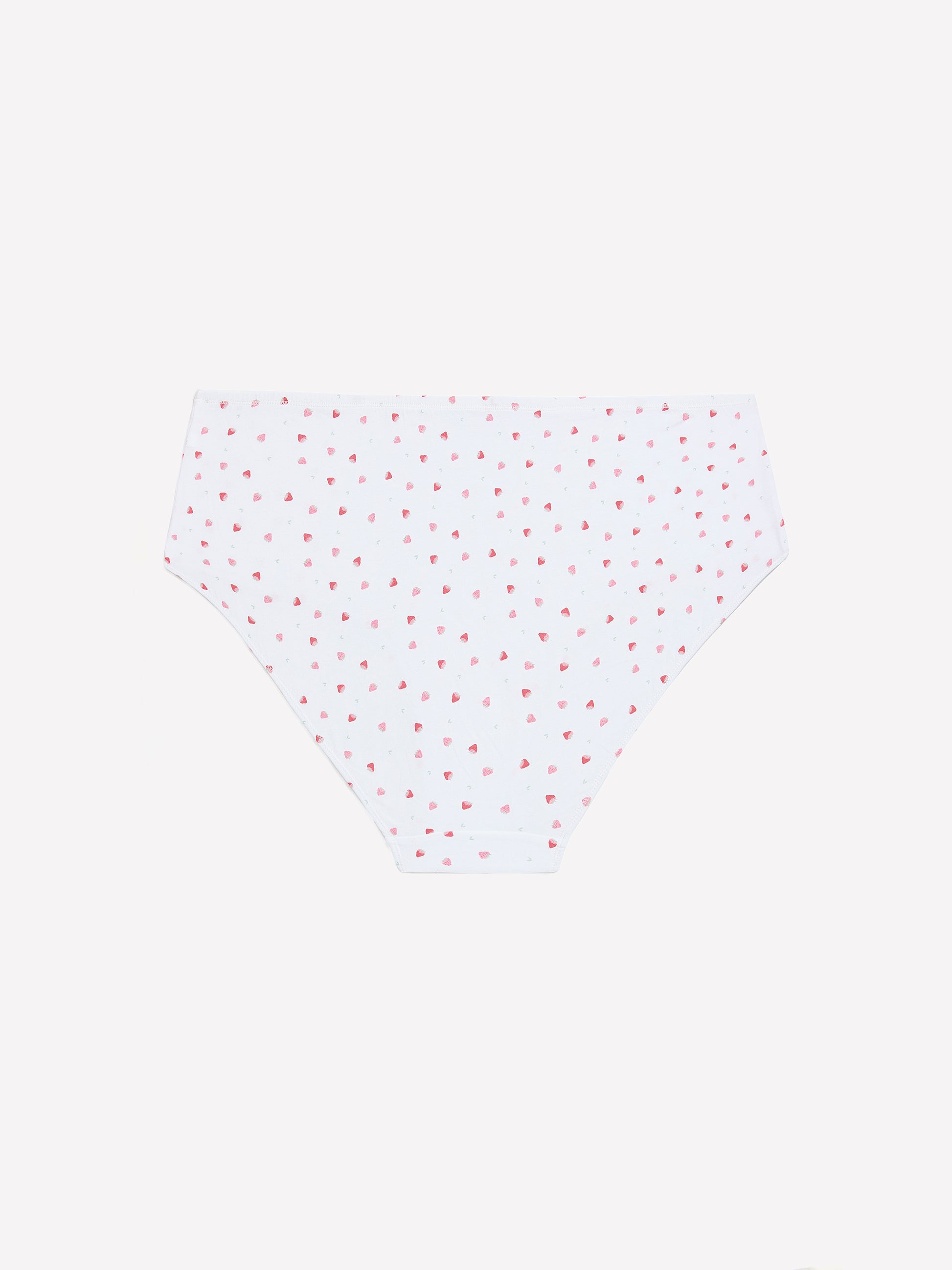 High-Cut White Strawberry-Print Cotton Brief - ti Voglio