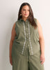 Sleeveless Buttoned-Down Shirt with Embroidery Placket