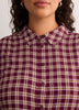 Plaid Buttoned Down Shirt with Scarf Collar