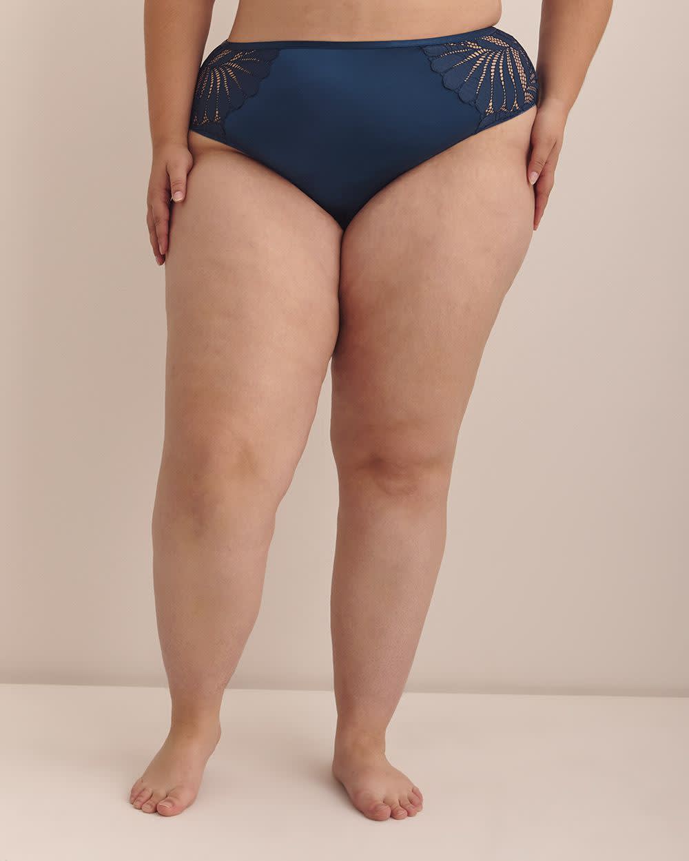 Culotte cheeky bleue avec dentelle - Déesse Collection