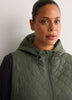 Long Quilted Knit Sleeveless Hooded Vest - Active Zone