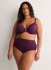 Underwire Dotted Microfibre Padded Plunge Bra with Lace - Déesse