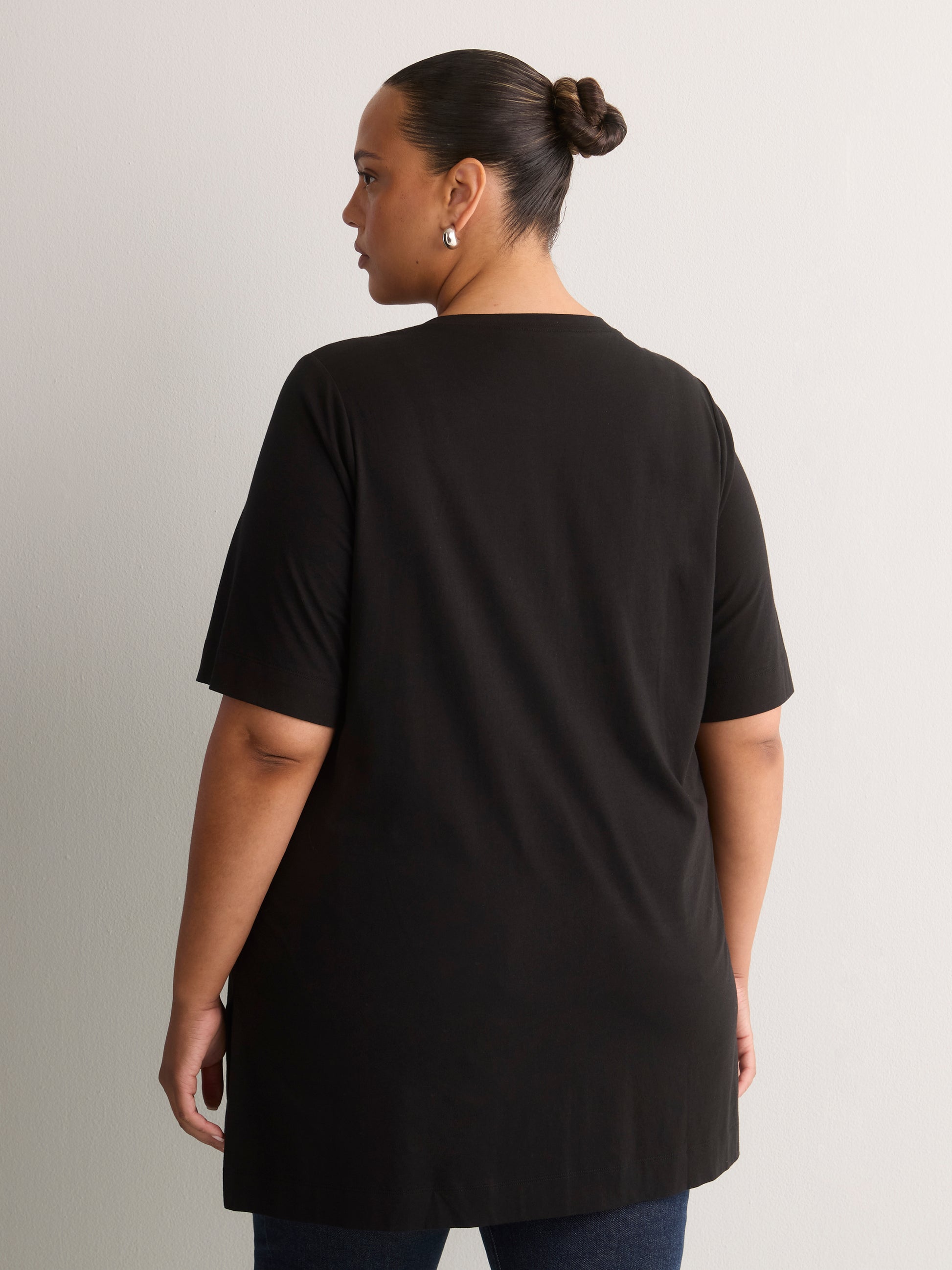 Responsible, Straight Cotton Knit Crew Neck Tunic
