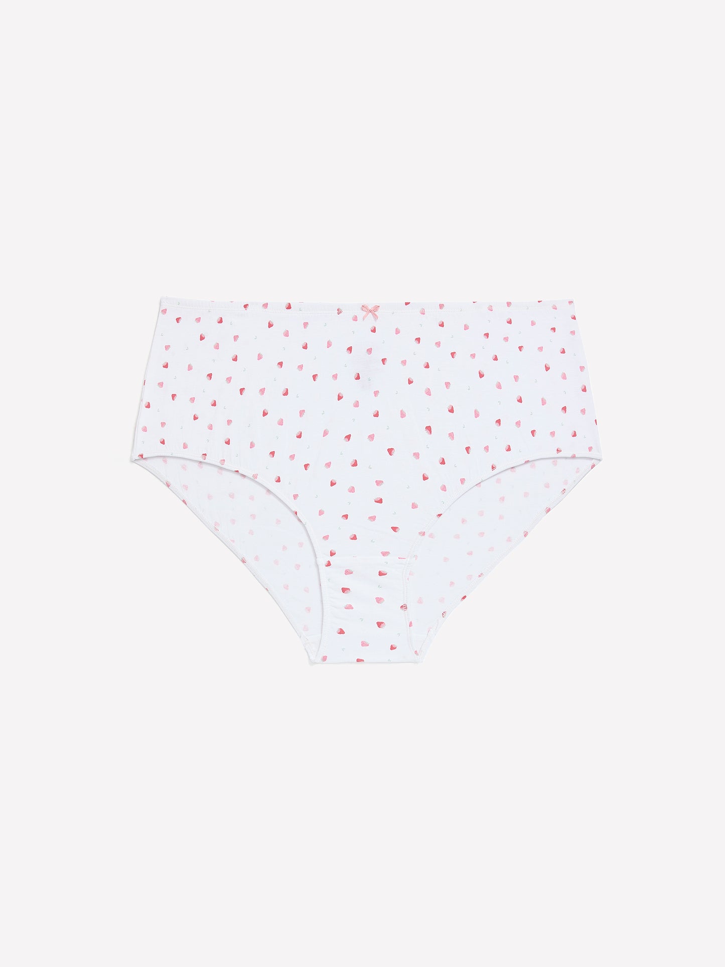 White Strawberry-Print Cotton Full Brief - ti Voglio