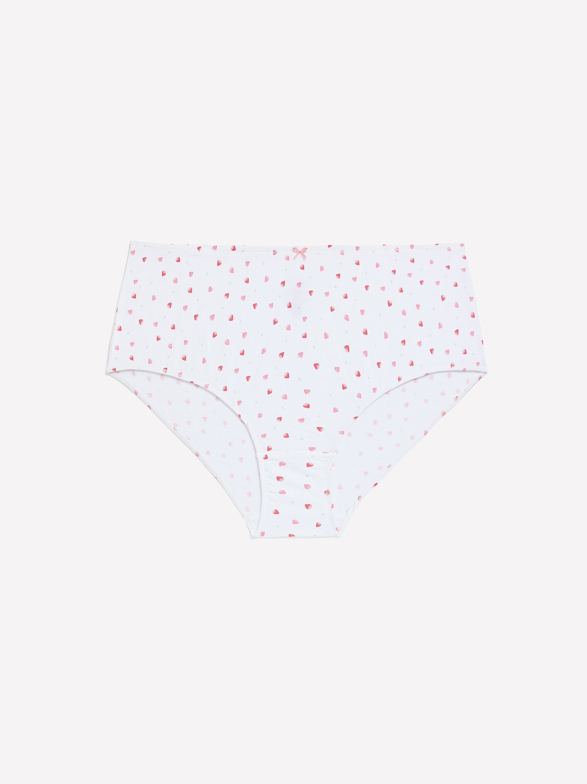 White Strawberry-Print Cotton Full Brief - ti Voglio