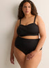 Black High-Waist Basic Swim Brief