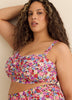 Haut de bikini bandeau torsadé fleuri