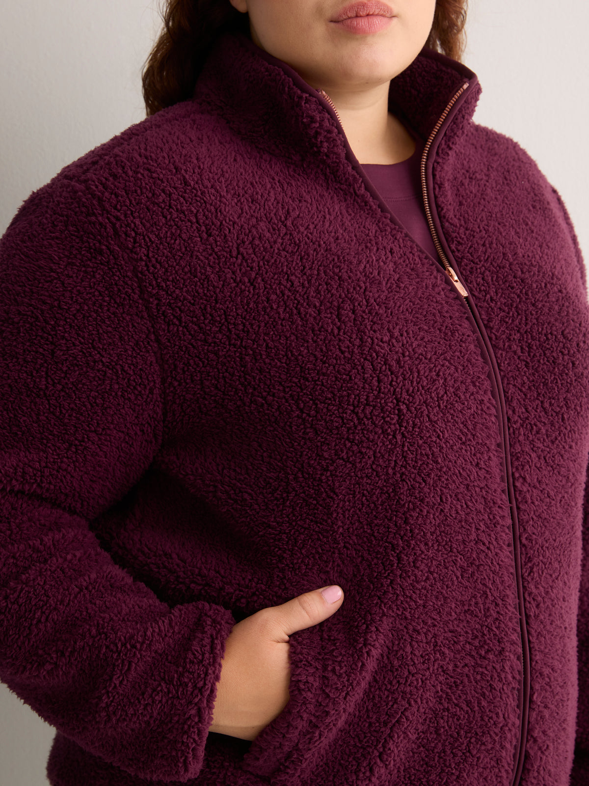 Mock-Neck Zip Sherpa Jacket - Skechers