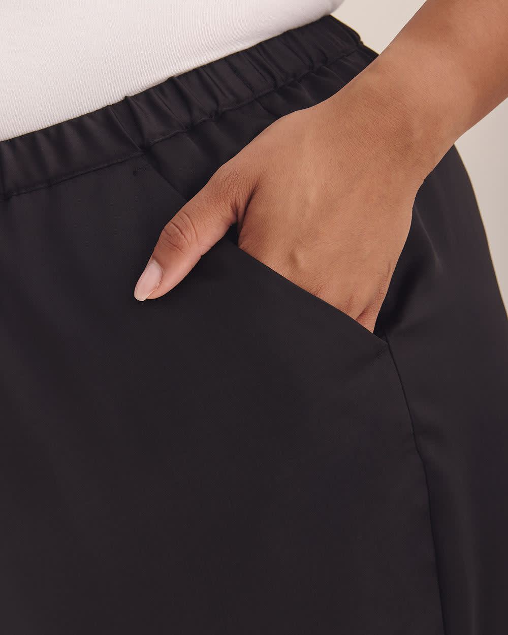 Penningtons Women's Wide Leg Pant – Satin, Pull-On, Slanted Pockets