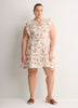 Short Flutter-Sleeve Swing Dress