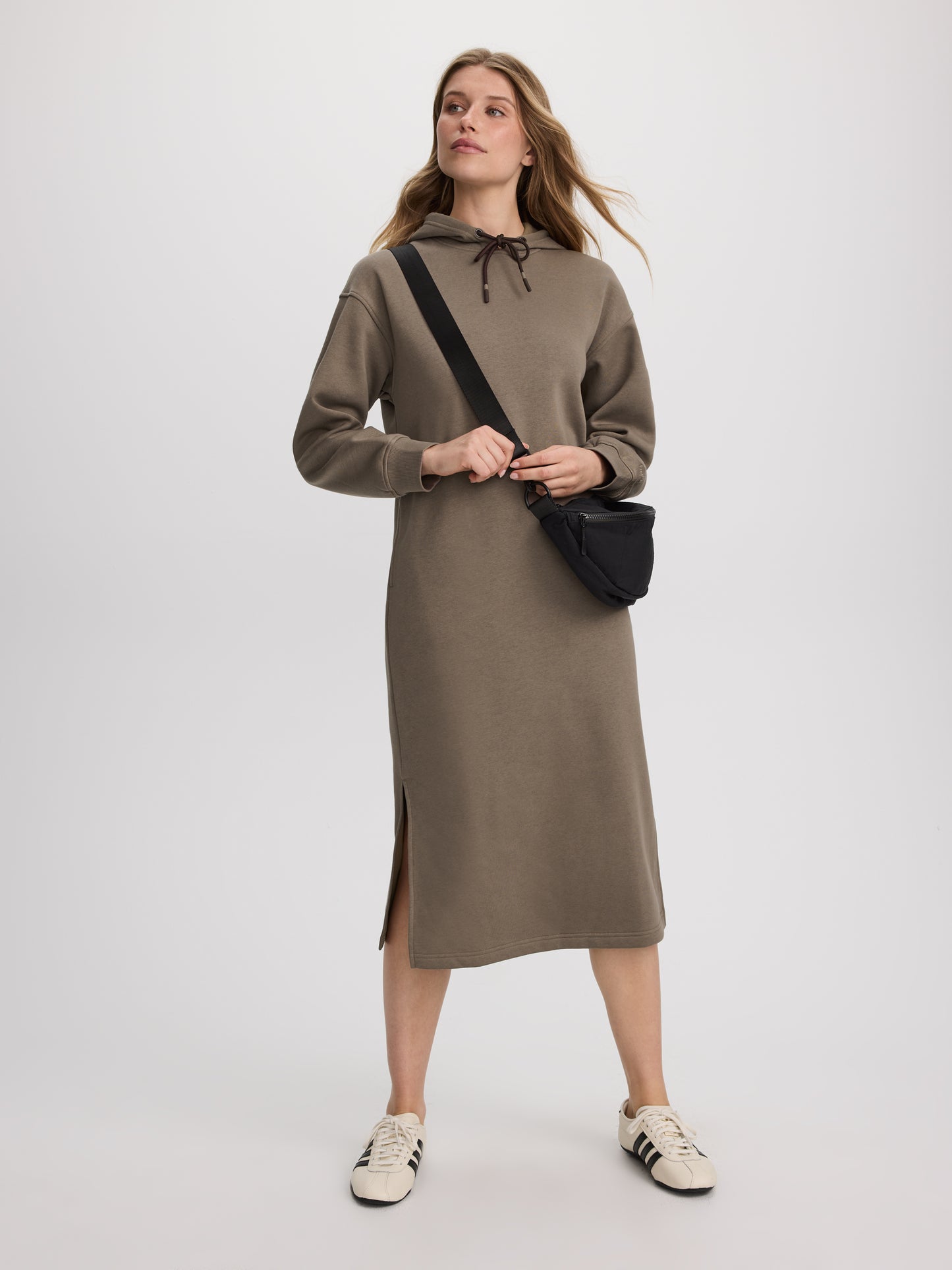 French Terry Hooded Midi Dress - Hyba