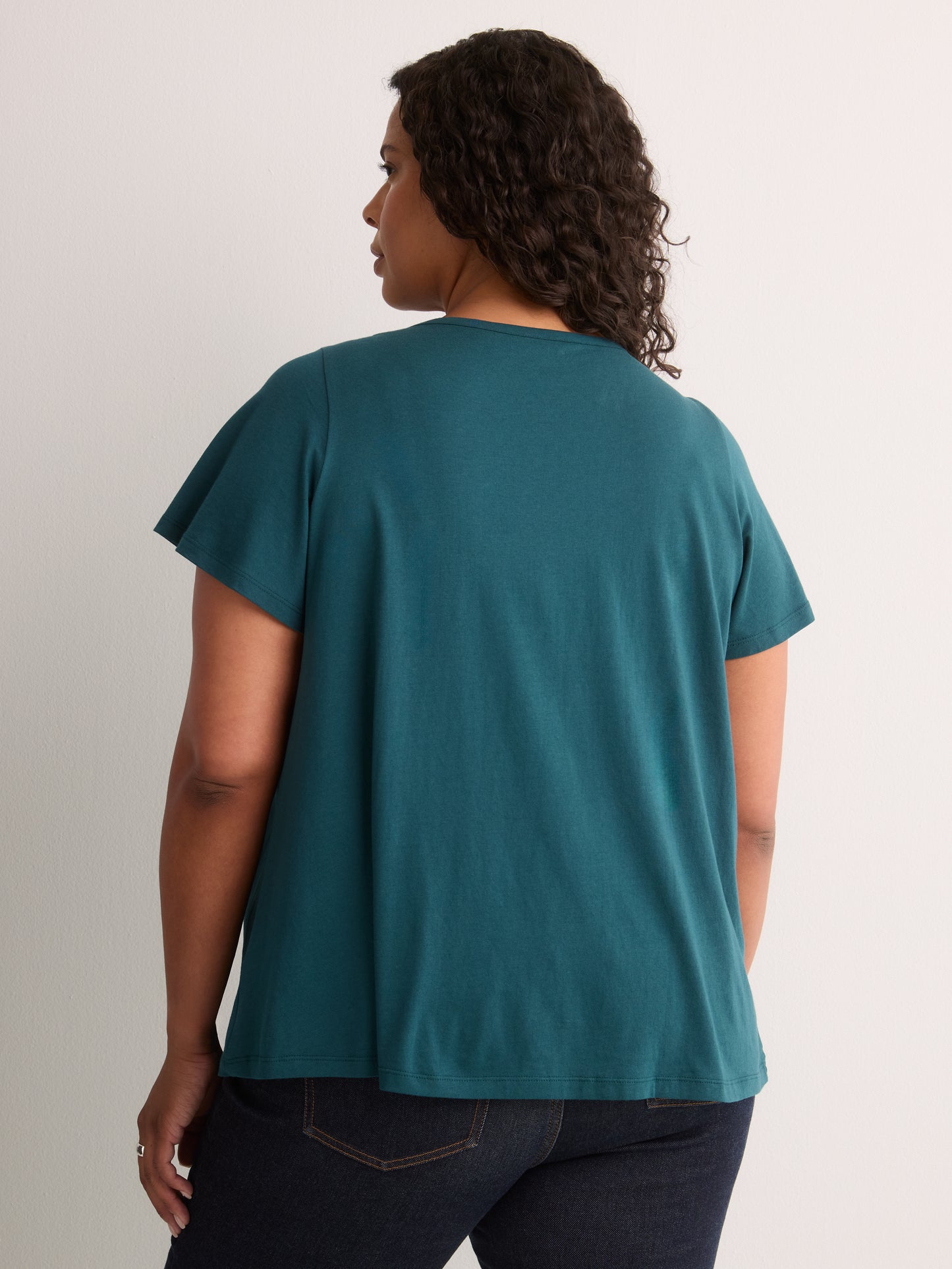 Slight Swing Top with Embroidered Yoke