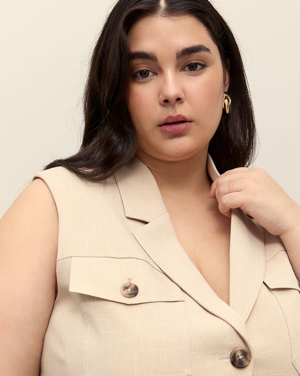 Belted Sleeveless Safari Vest