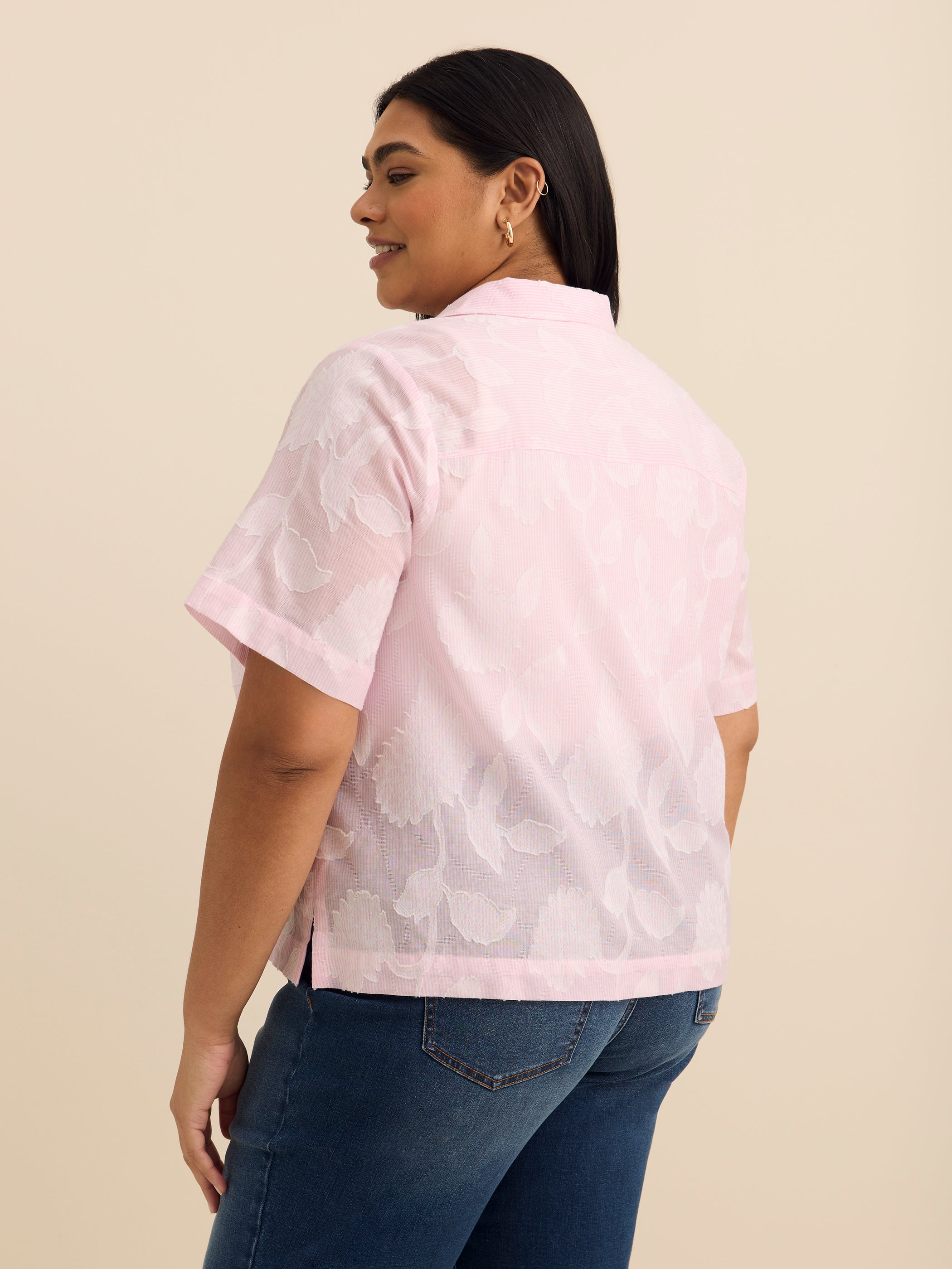 Camp Collar Loose Cotton Blouse