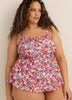 Floral Full Swing Tankini Top with Smocking Detail