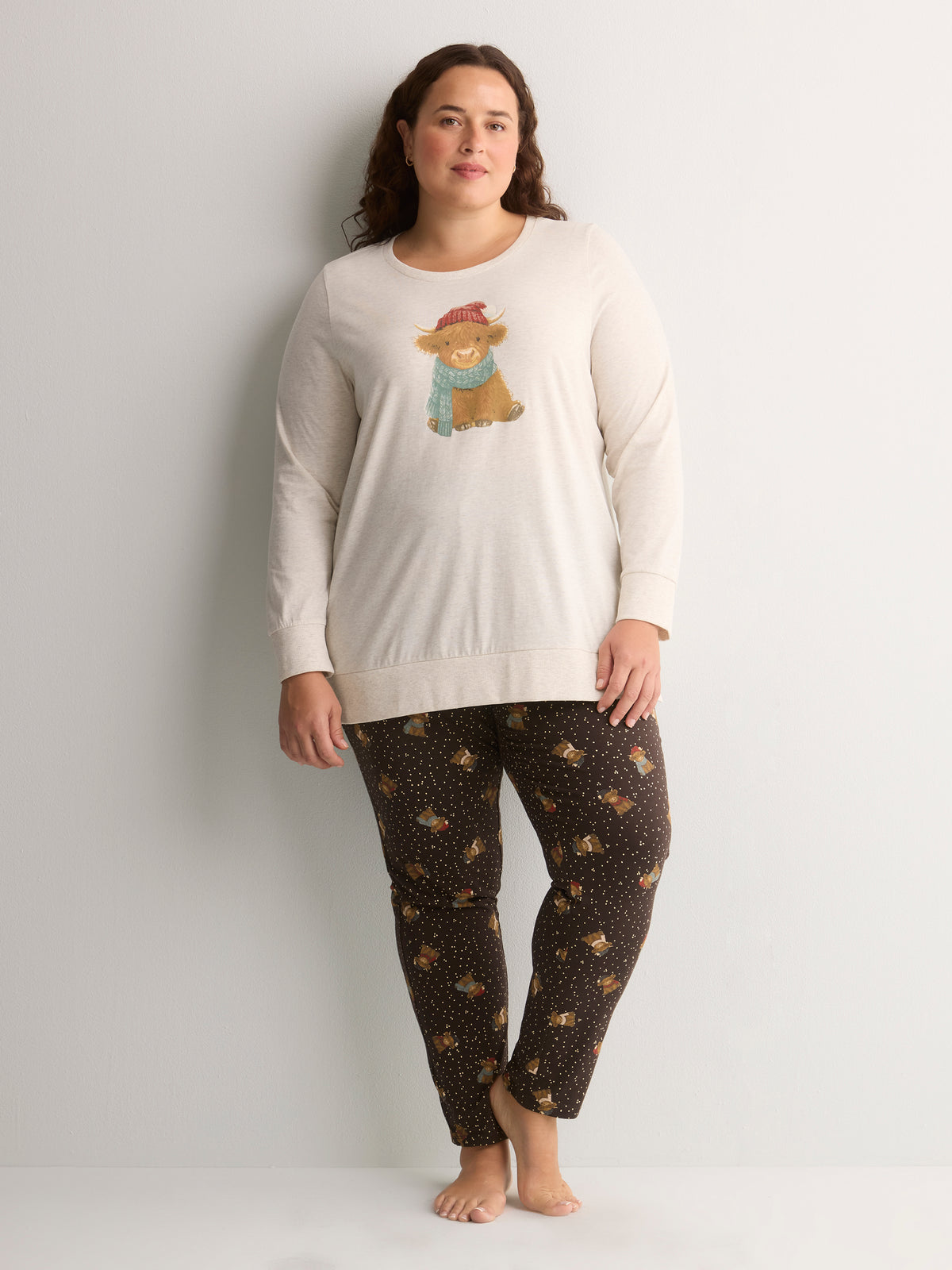 Snow Cow Heather Tunic and Legging Pyjama Set - tiVOGLIO