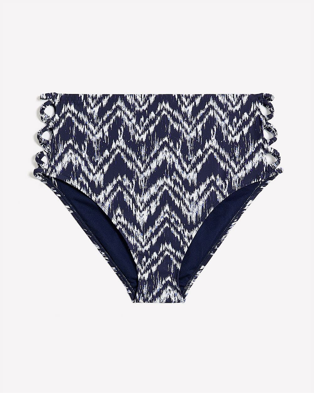 Herringbone-Print High-Rise Swim Brief